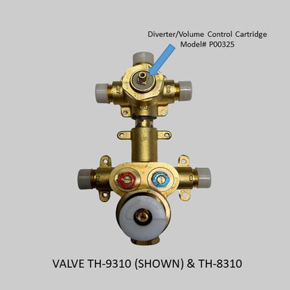 P00325  -  CARTRIDGE for TH-8310 & TH-9310 3-way Diverter/Volume control (non-shared)